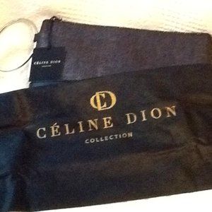 Celine Dion Cosmetic Pouch Black & Silver (dust bag included)